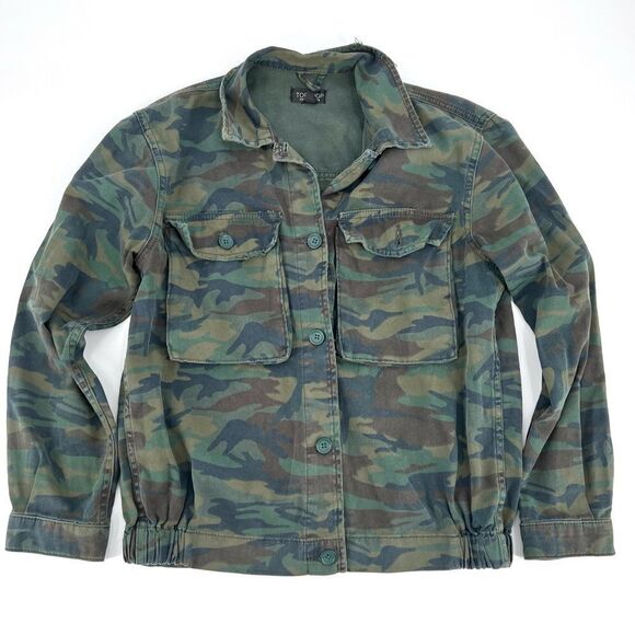 TopShop Camo Jacket shacket size 4 small‎ - Picture 1 of 8